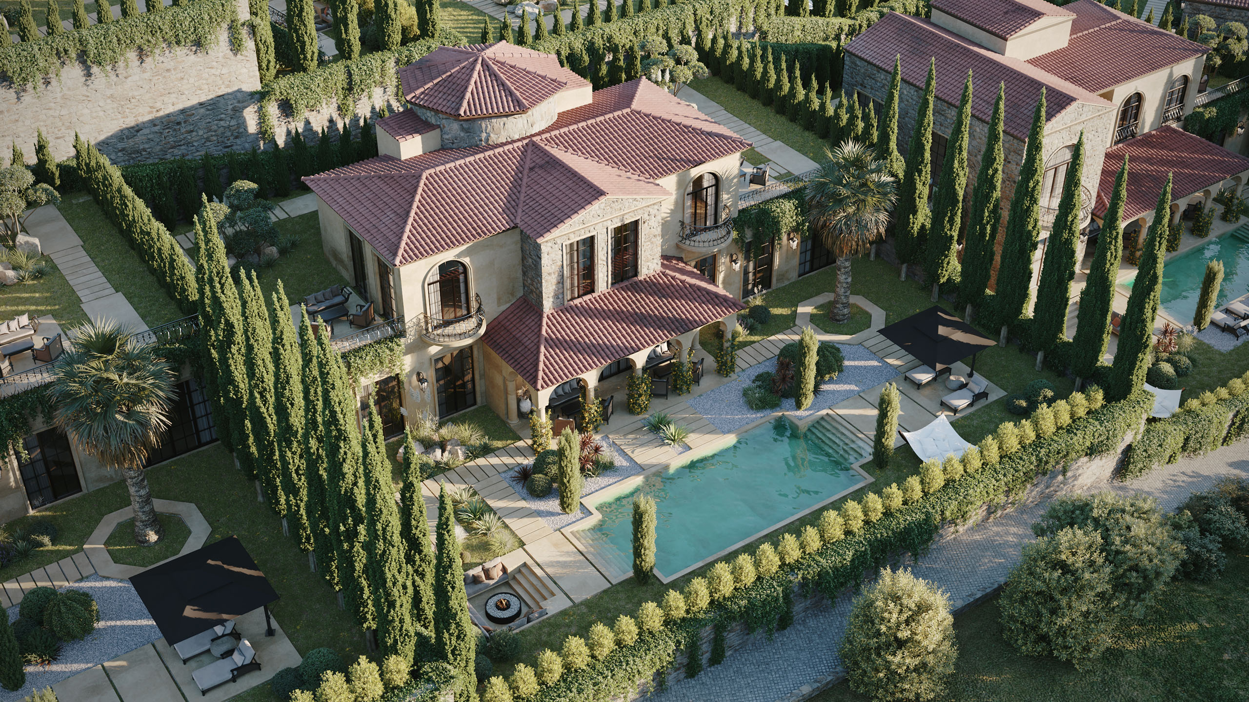 Reşadiye Lüks Doğa Villası - Orman Manzaralı Müstakil Villa Dış Mekân Görselleştirme